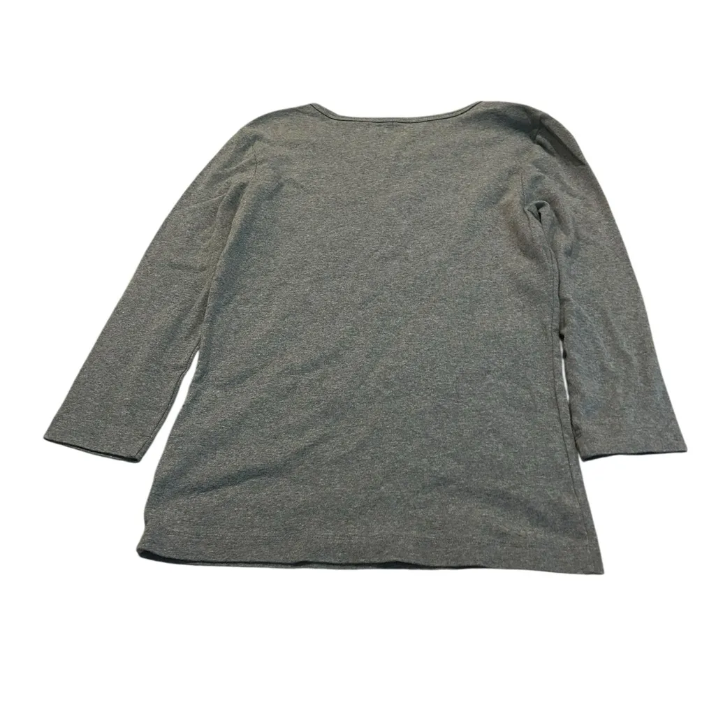 3/$15 JONES NEW YORK grey T-shirt with 3/4 sleeves - Image 4
