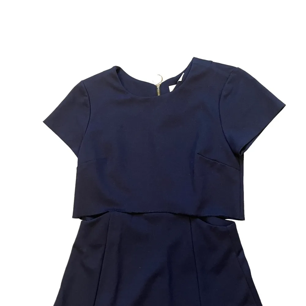 Amanda Uprichard Navy Side Cutout Ponti Knit Dress - Image 3