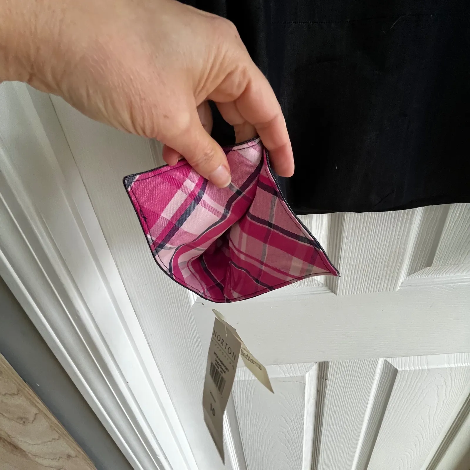 Norton McNaughton Women's Denim Blazer Jacket Size 10 Pink Plaid Lined
Classic - Image 12