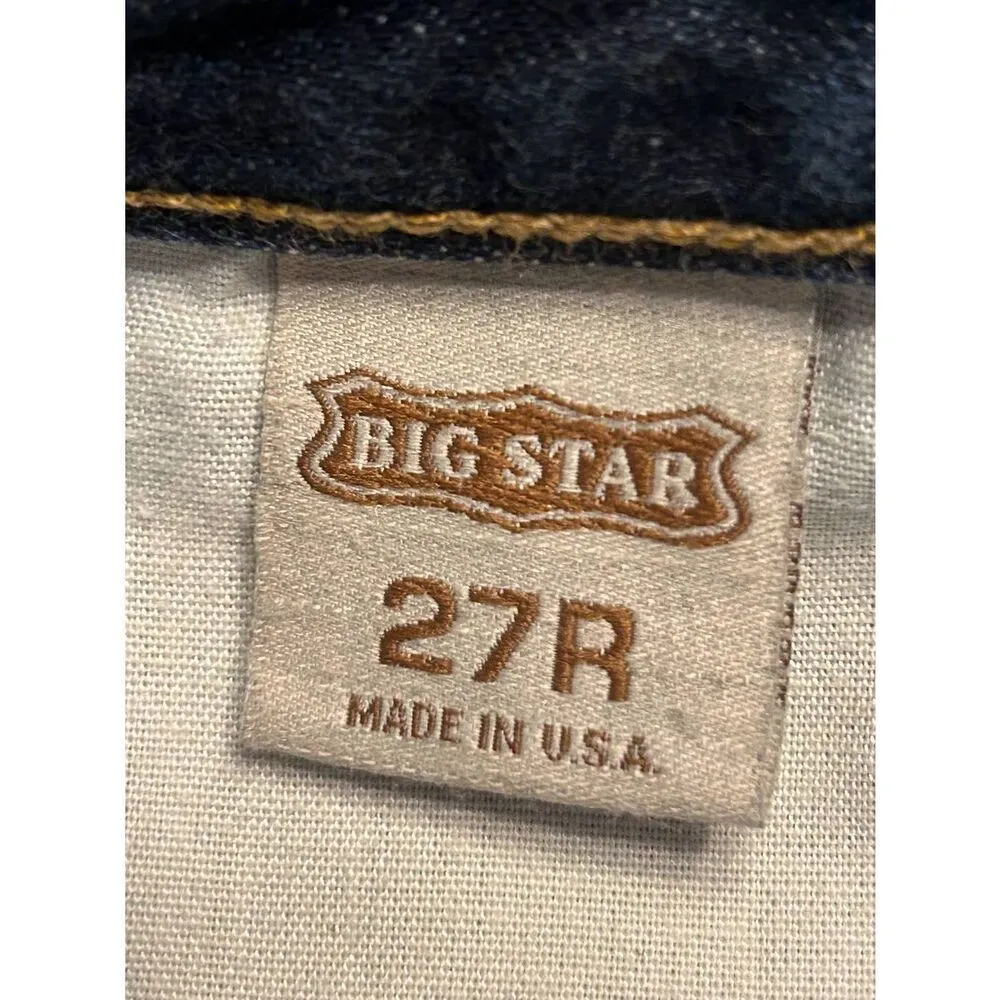 BIG STAR Dark Wash Straight Jeans Size 27R (5135) - Image 7