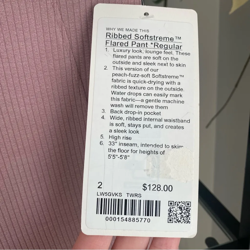 NWT Lululemon Ribbed Softstream Flared Pant in Twilight Rose - Image 6