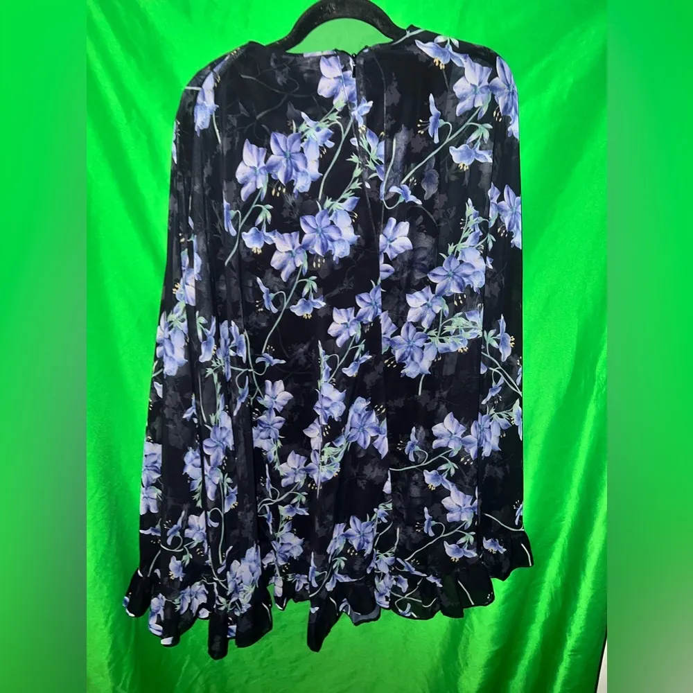 NWT Ieena for Mac Duggal Floral Cape Sleeve Chiffon Trapeze Dress size 6 - Image 6