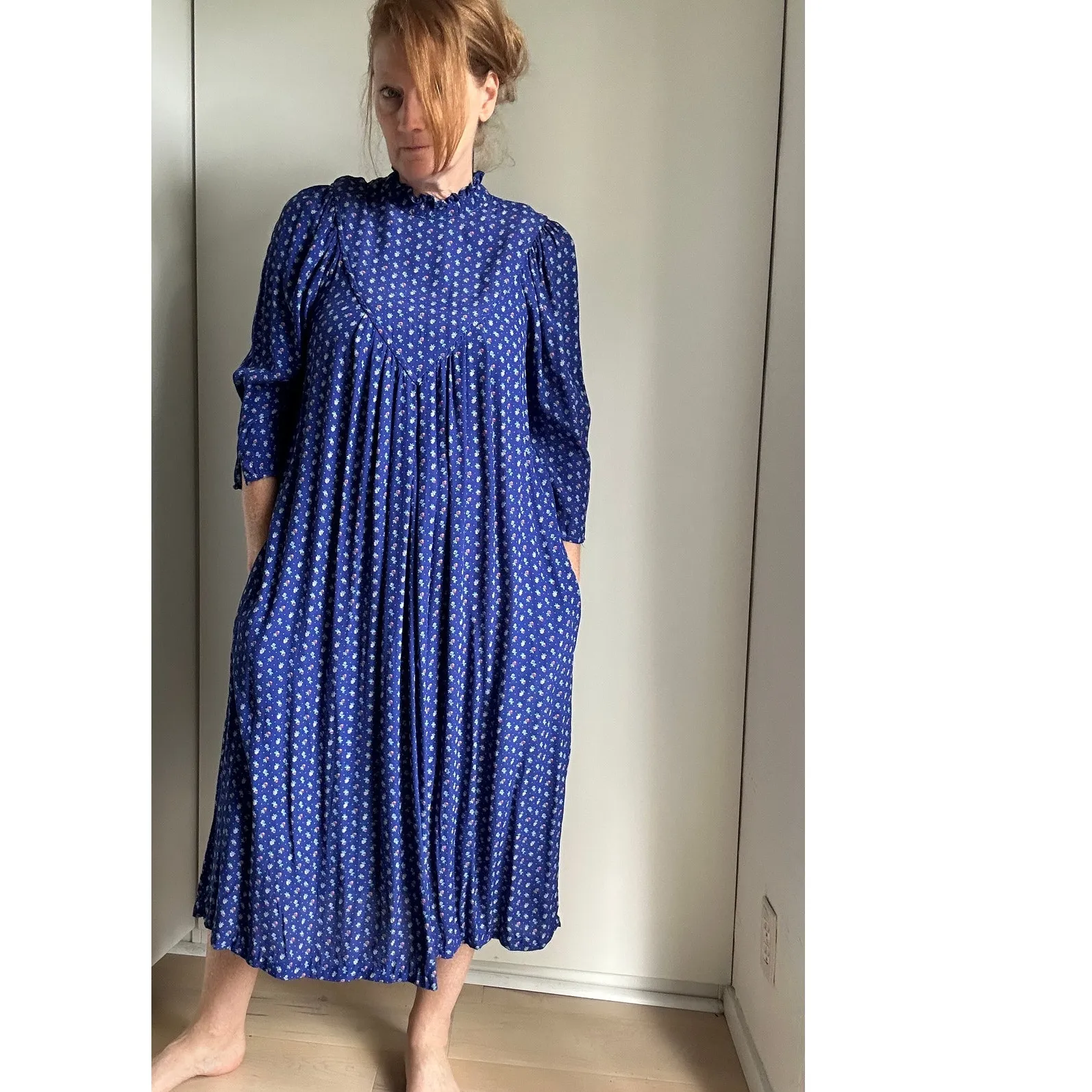 Vintage 80s Womens Midi Dress Size M 6 - Image 9
