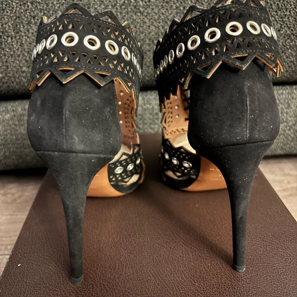 Alaia Suede Heels 41 Black Size 10 - Image 6