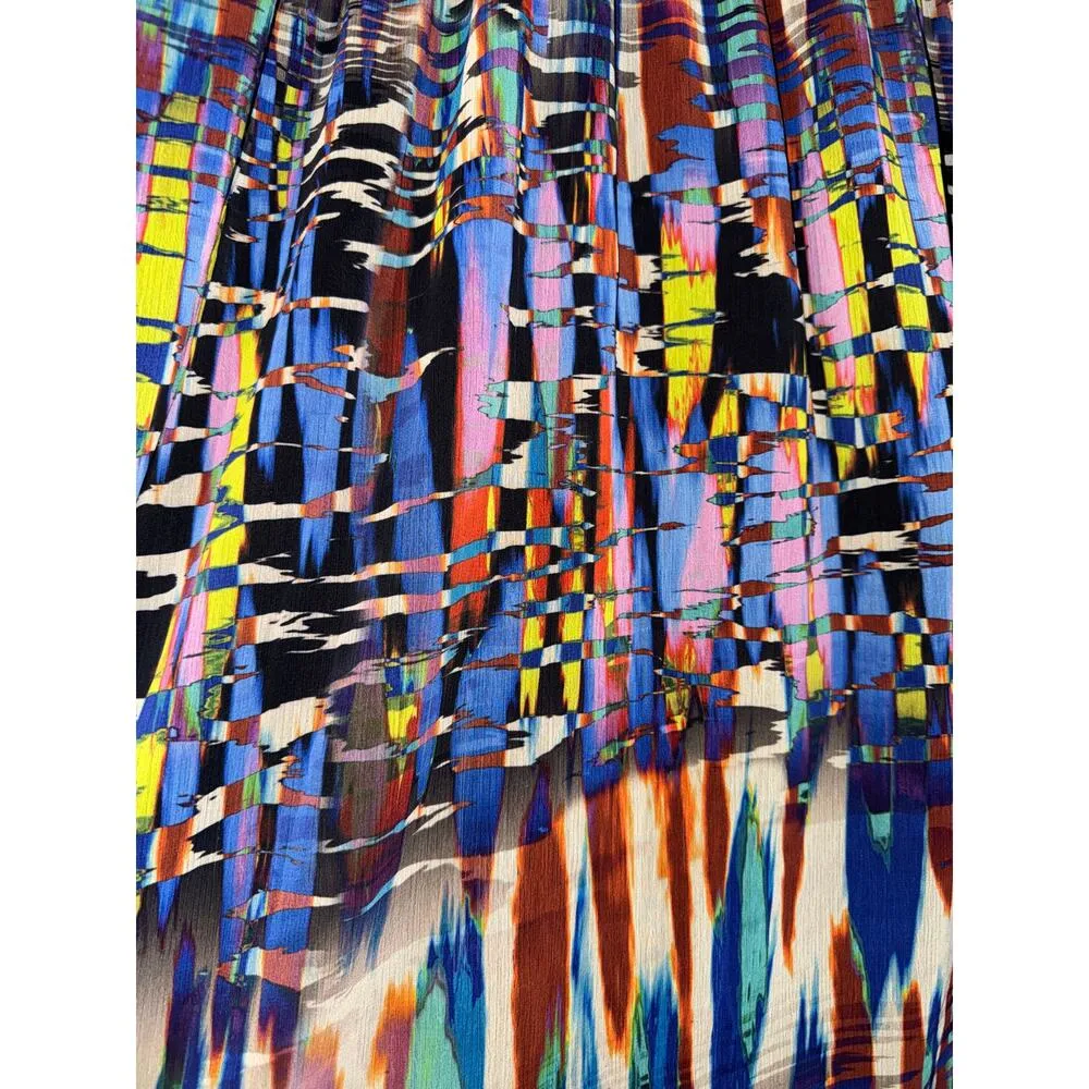 City Chic Boho Maxi Dress Size Medium Artsy Summer Festival Smocked Waist Flowy - Image 8