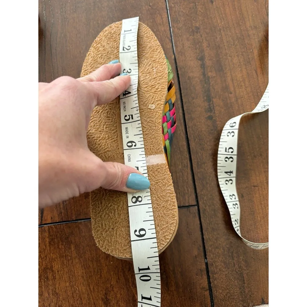 Women’s Spanish Huarache Leather Braided Sandals Slip Ons Shoes Size 6.5 - Image 9