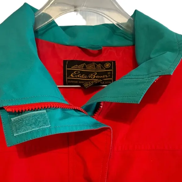 Eddie Bauer Red and Blue Gore-Tex Pullover Windbreaker Jacket‎ Sz L - Image 5