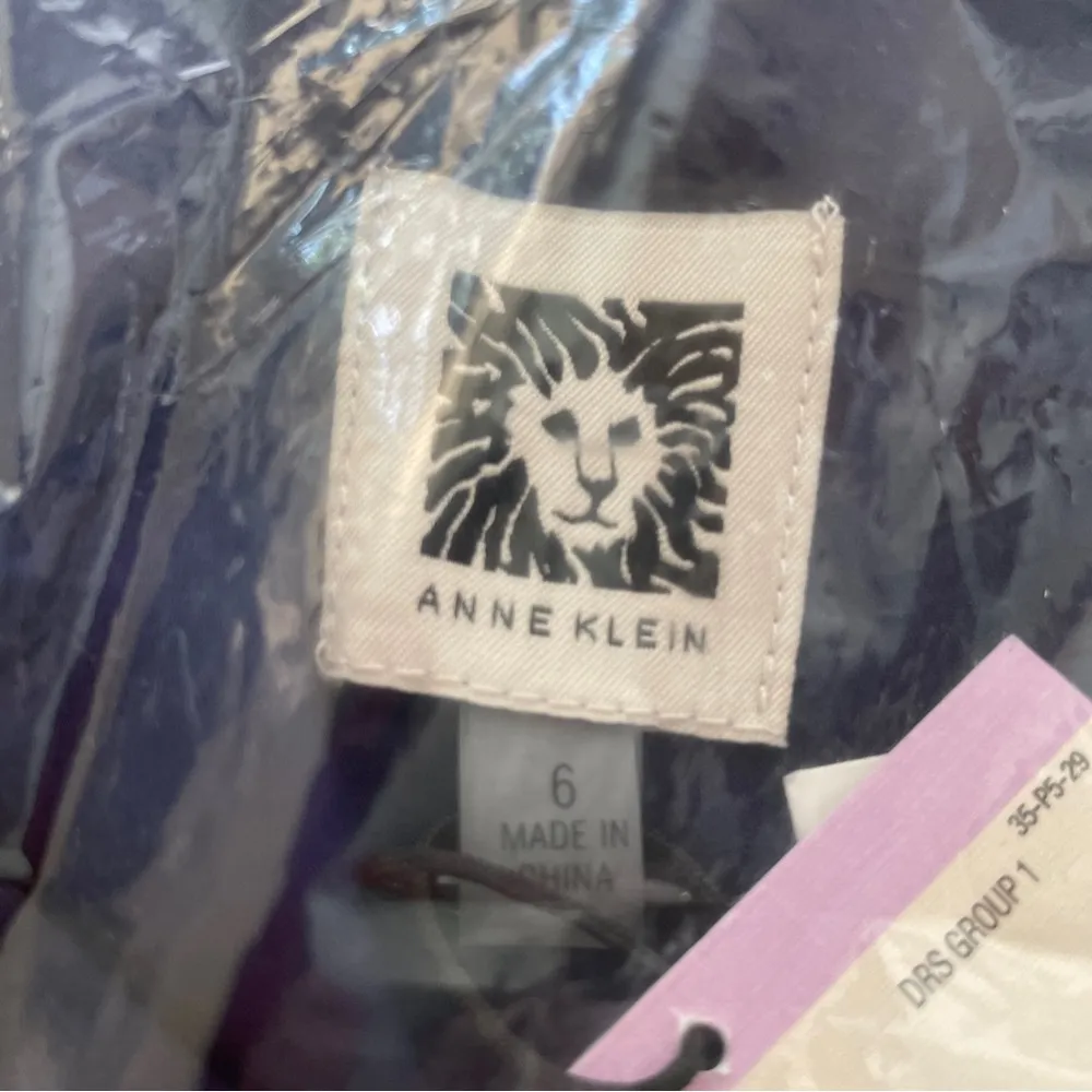 New! ANNE KLEIN Womens Navy Bow Front Short Sleeve Above The Knee Shift Dress 6 - Image 2