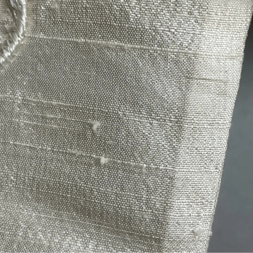 Silk Jacket White Ivory Beads Lace Shell Buttons Norm Thompson Medium Elegant - Image 13