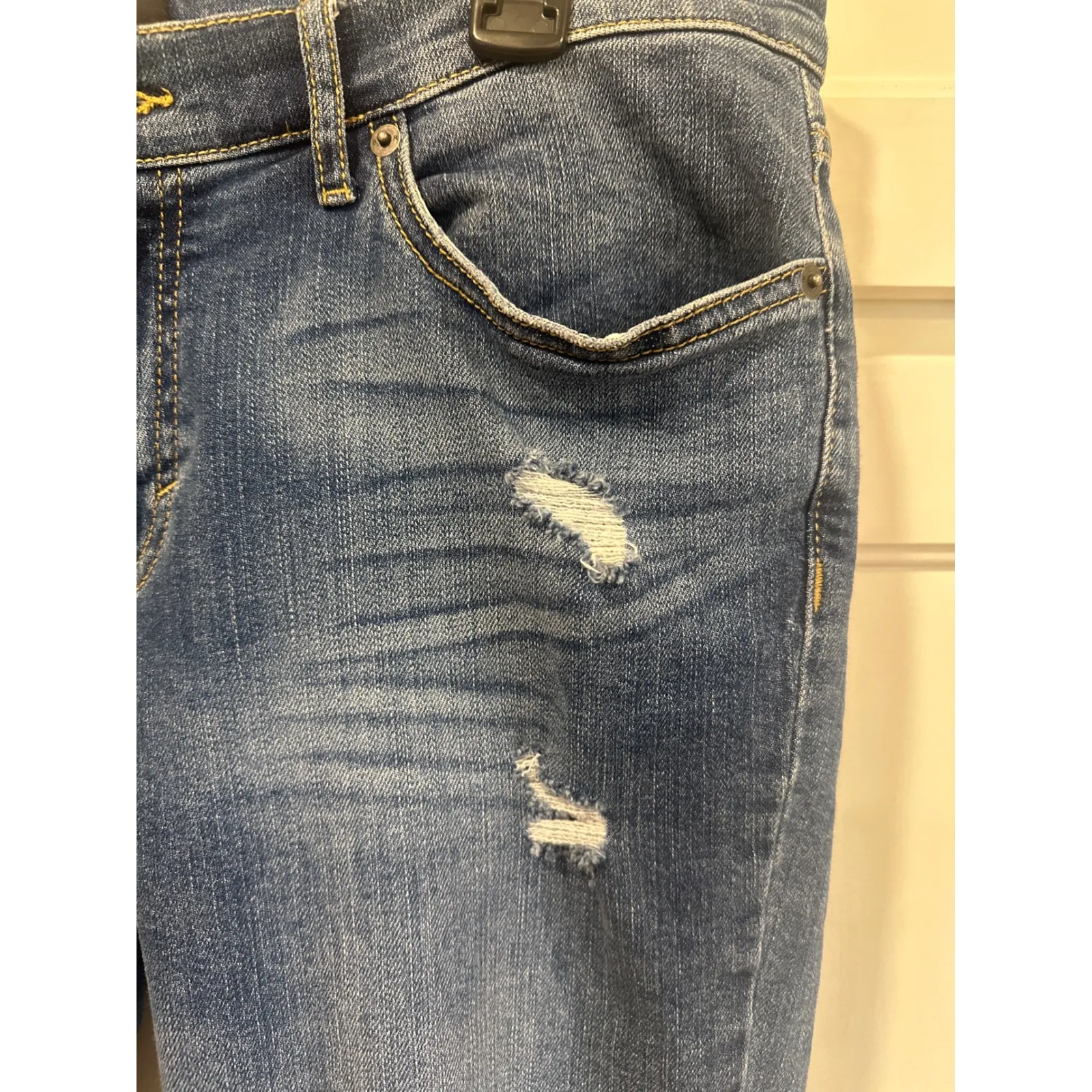 Banana Republic Girlfriend Jean Womens Size 29/8 Ripped Distressed Denim Blue - Image 4