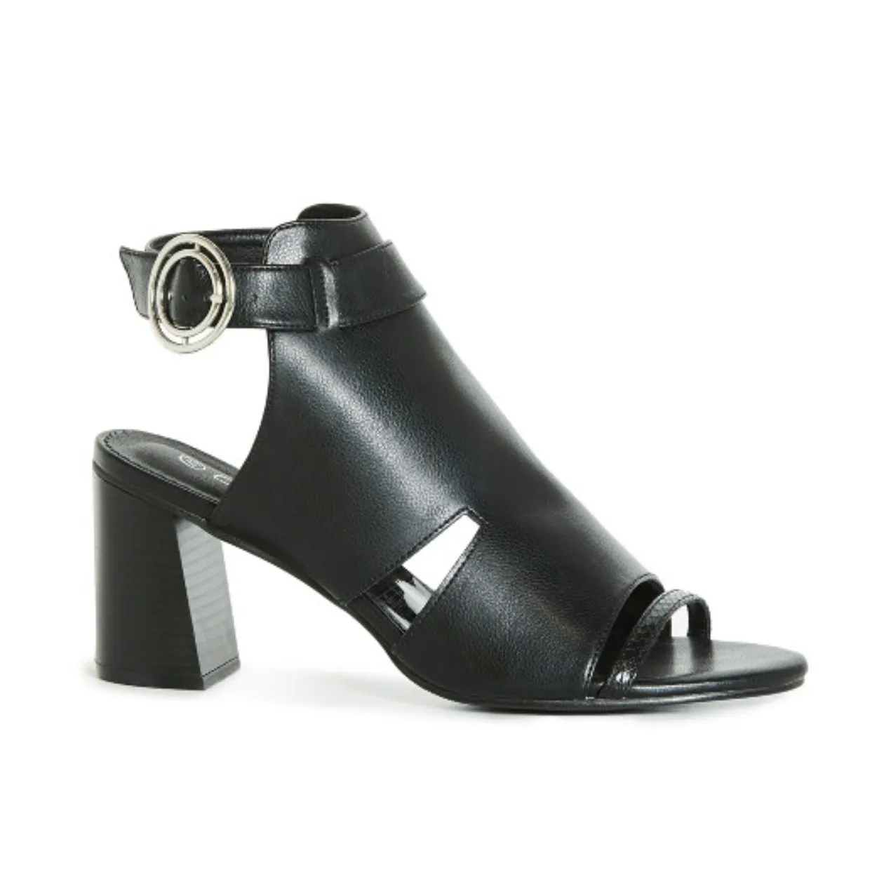 City Chic 12 Wide Black Heeled Sandals Ankle Strap Open Toe Peep Toe Heels NEW - Image 3