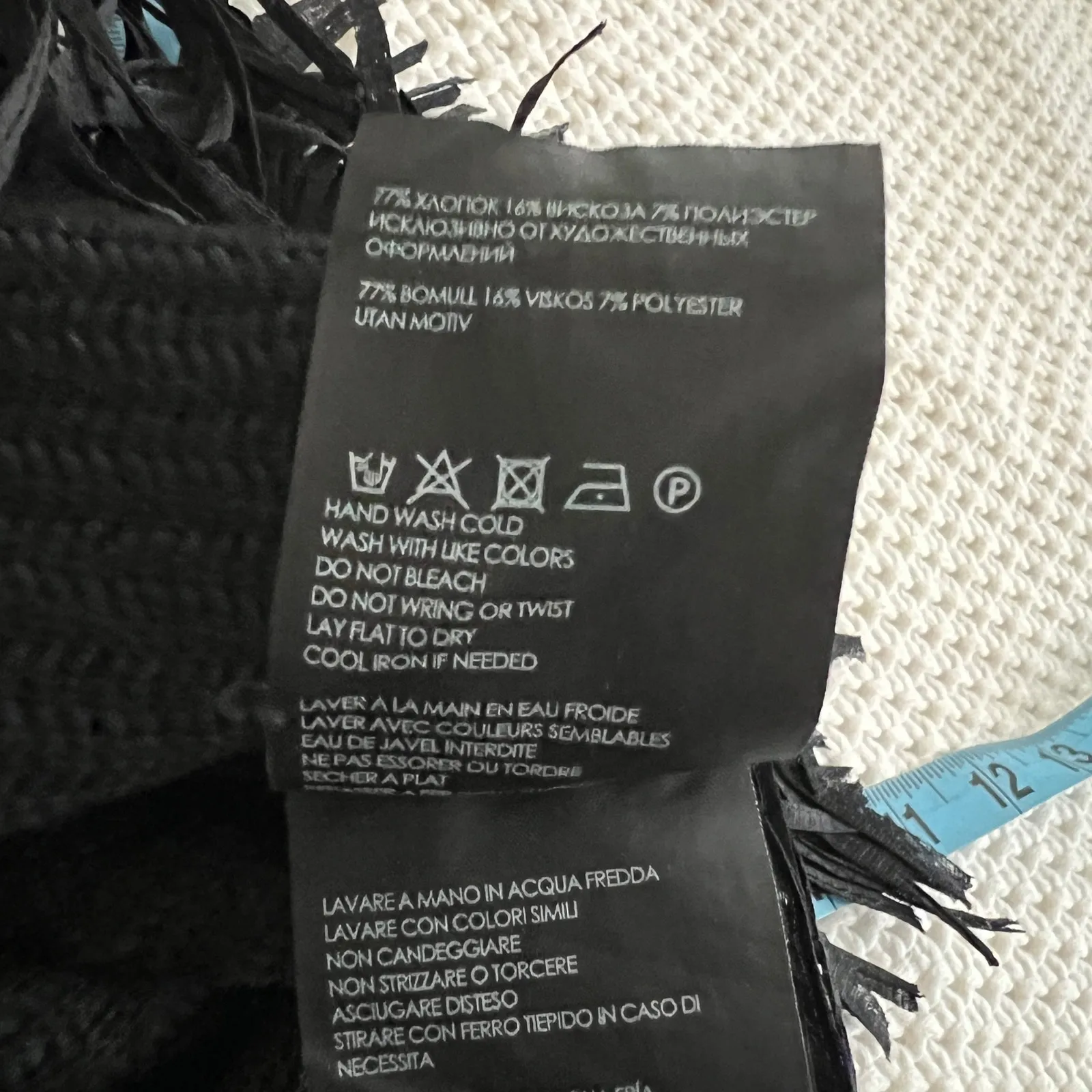 CLUB MONACO Fredrikah Fringe Knit  Sweater Skirt In Black Size S - Image 8