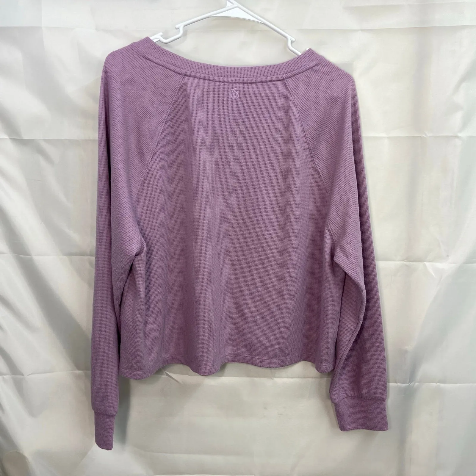 Victoria's Secret women's purple waffle knit button loose relaxed casual shirt M - Image 6