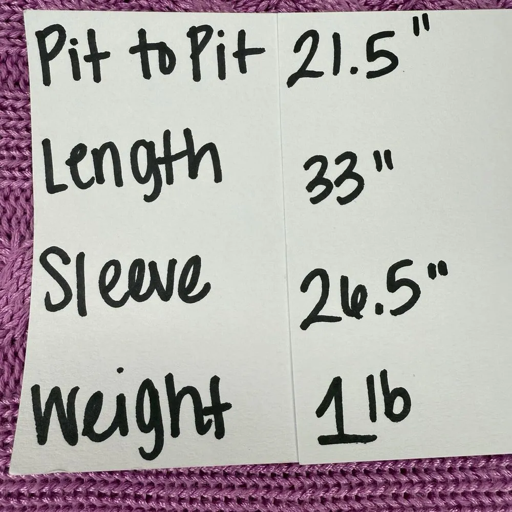 Ralph Lauren Sweater XL Cable Knit Tunic Boat Neck Orchid‎ Purple Curved Hem - Image 8