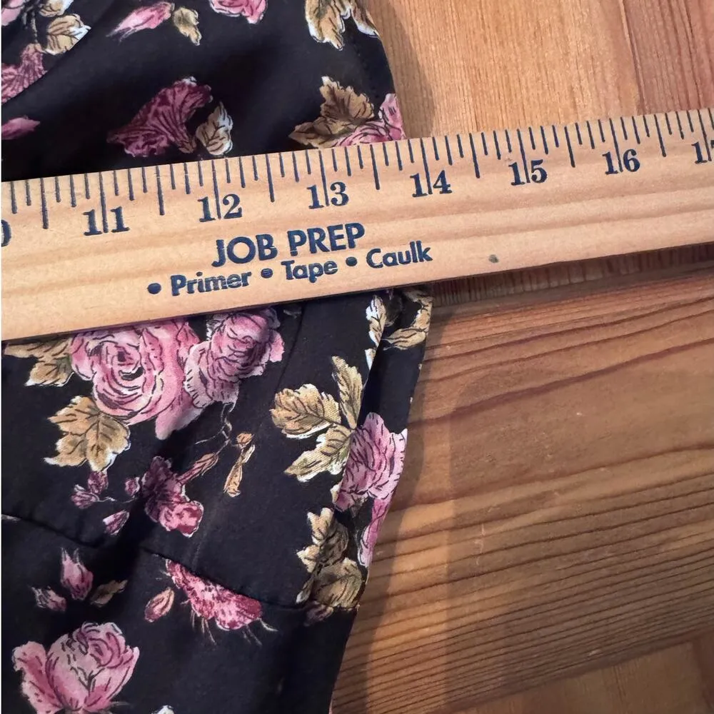 Zara Dark Floral Lace trim bodice slip dress S - Image 4