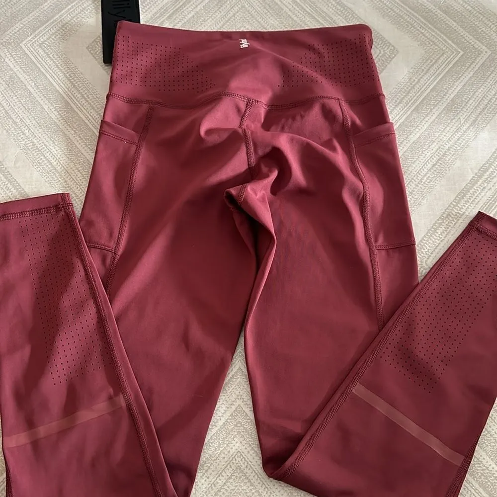 Lilybod Women’s Maroon Side Pockets Leggings - Image 7