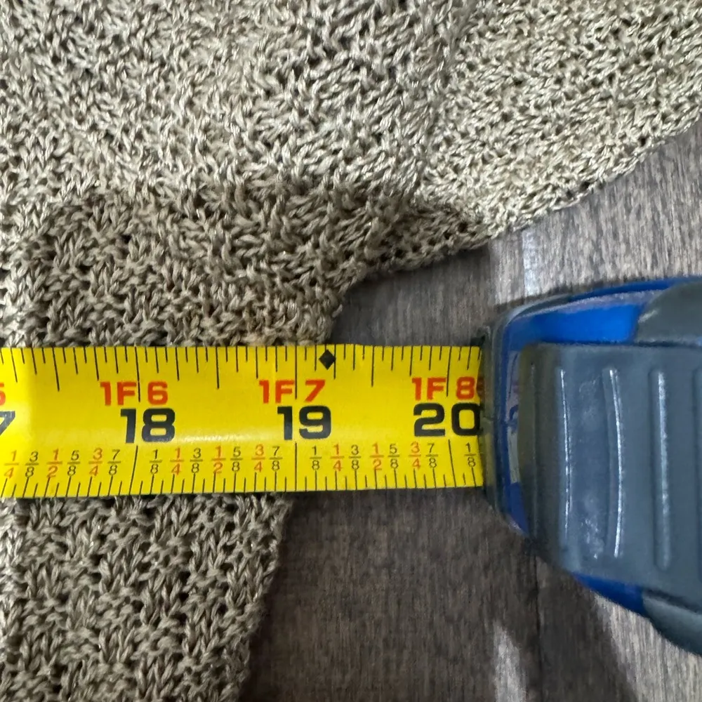 Classiques Entier Tan Open Knit Linen Blend Cardigan Sweater Size S - Image 11