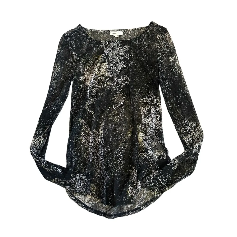 UO Silence + Noise Irezumi Dragon Sheer Long Sleeve Top - Image 2