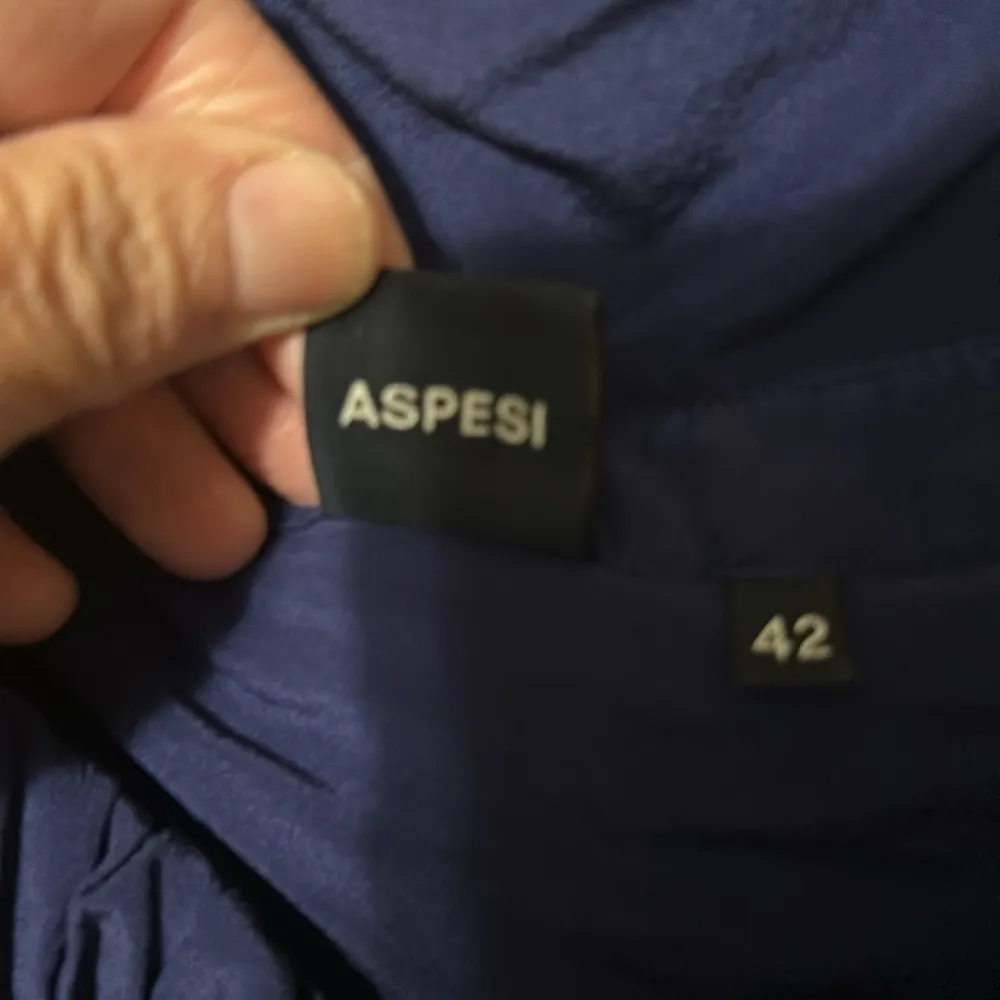 ASPESI SILK Navy MINI‎ DRESS Size 42 Size Medium Blue - Image 7