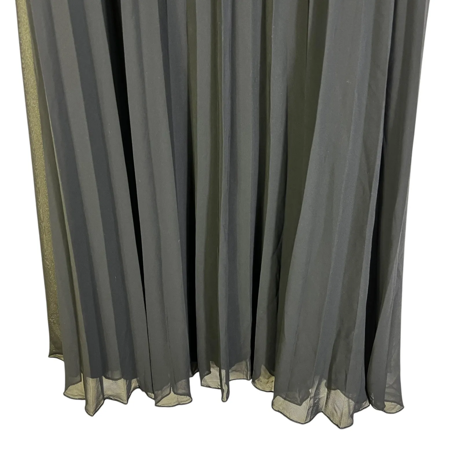 B. DARLIN Black Pleated Maxi Skirt Flowy Sheer Overlay Women's Size - Image 3