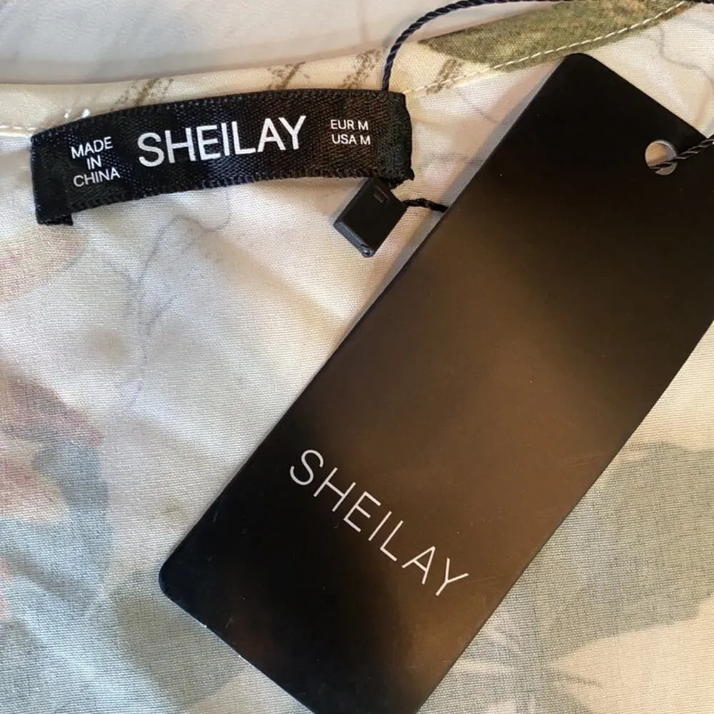 Sheilay Tropical Hawaiian Floral Button Up Sleeveless Maxi Dress M New with tag White Size M - Image 5