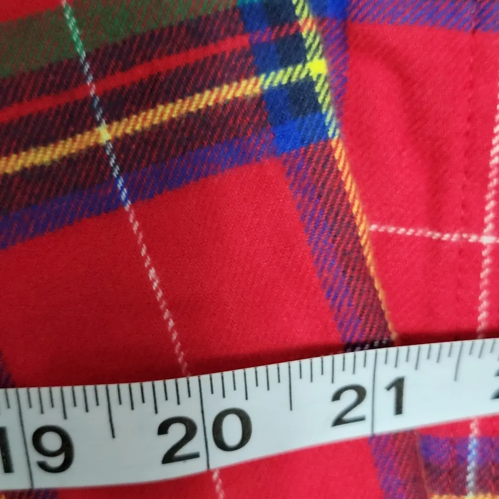 Lands End rich red tartan plaid flannel pajama bottoms size small - Image 7