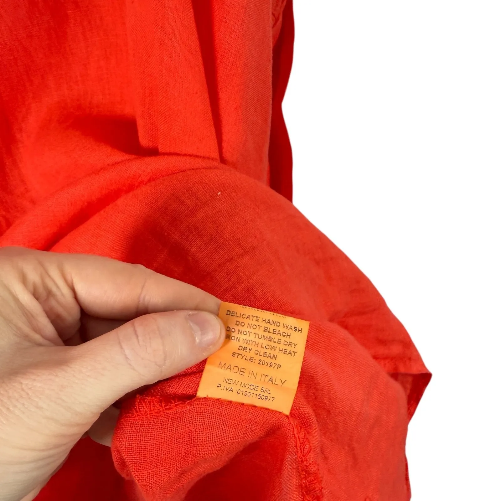 Bella Umbra Orange Linen Blouse Coastal Beach Lagenlook Womens Plus Size 2x - Image 5