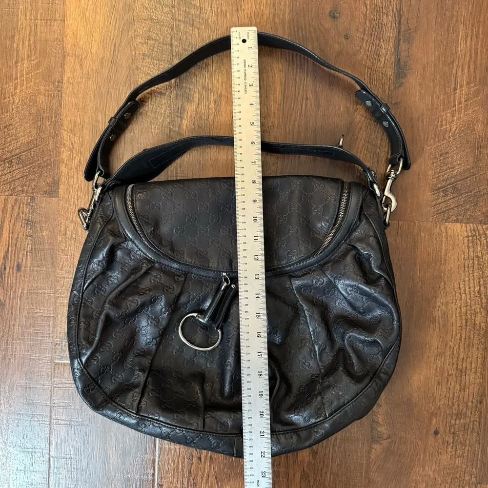 Icon Bit black leather Guccissima hobo, RARE pattern - Image 14