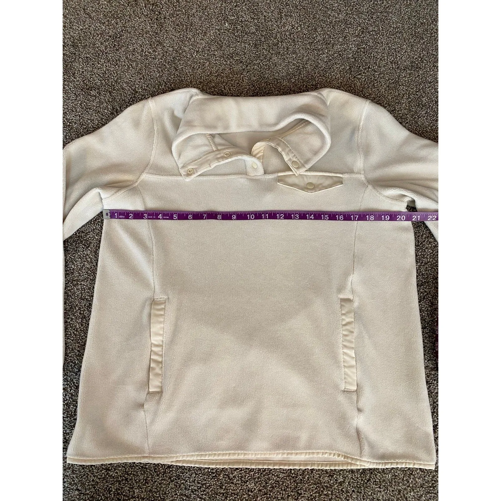 32 Degrees Heat Women’s Cream Fleece Pullover Size M - Image 3