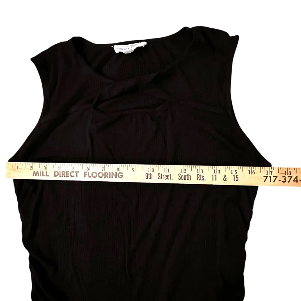 Birdie & Bette Cut Out Tank Top Black Stretchy Ribbed Size XL - Image 7