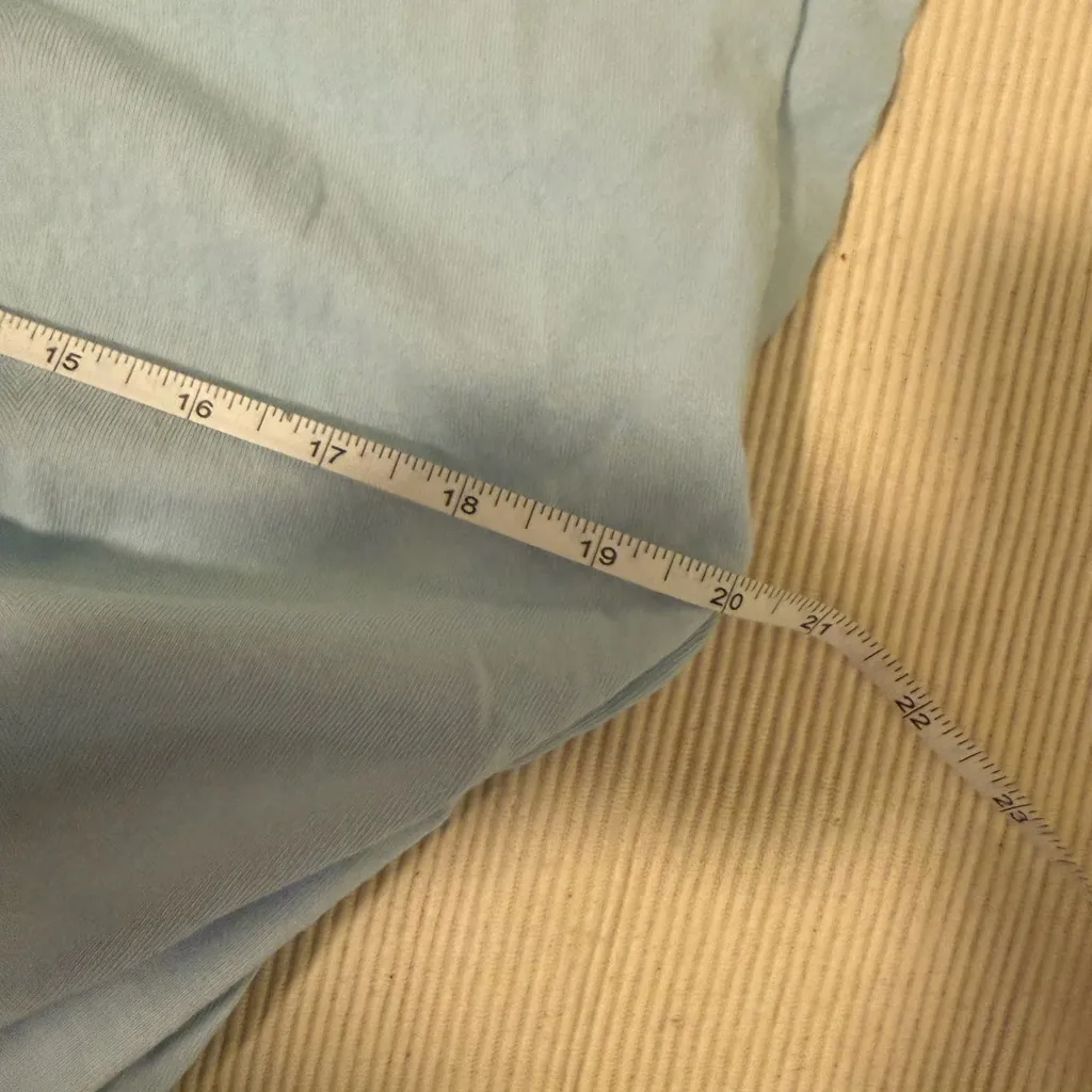 Papermoon Light Blue Cropped Elastic Hem Cap Sleeve Cotton Top Women’s M - Image 8