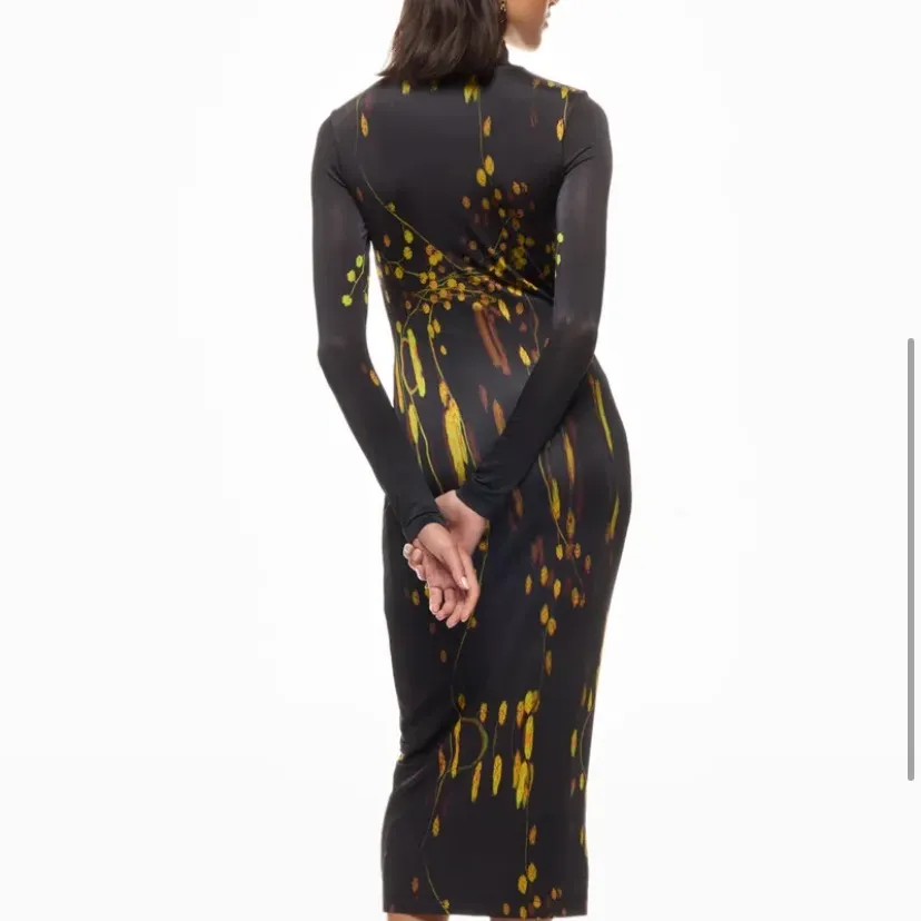 Prabal Gurung Long Sleeve Turtleneck Dress Size Medium Black - Image 2