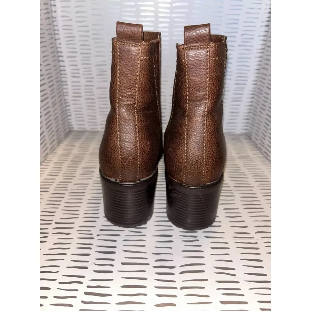 Mia Avya Jody‎ Y2K Black Moto Boot Chunky Lug Platform Heel Shoe Grunge Brown 10 - Image 3