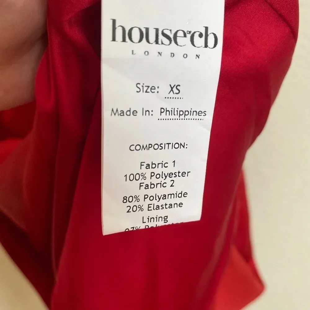 House‎ of CB “Lulu” Red Asymmetric Drape Midi Corset Dress NWOT size XS - Image 11