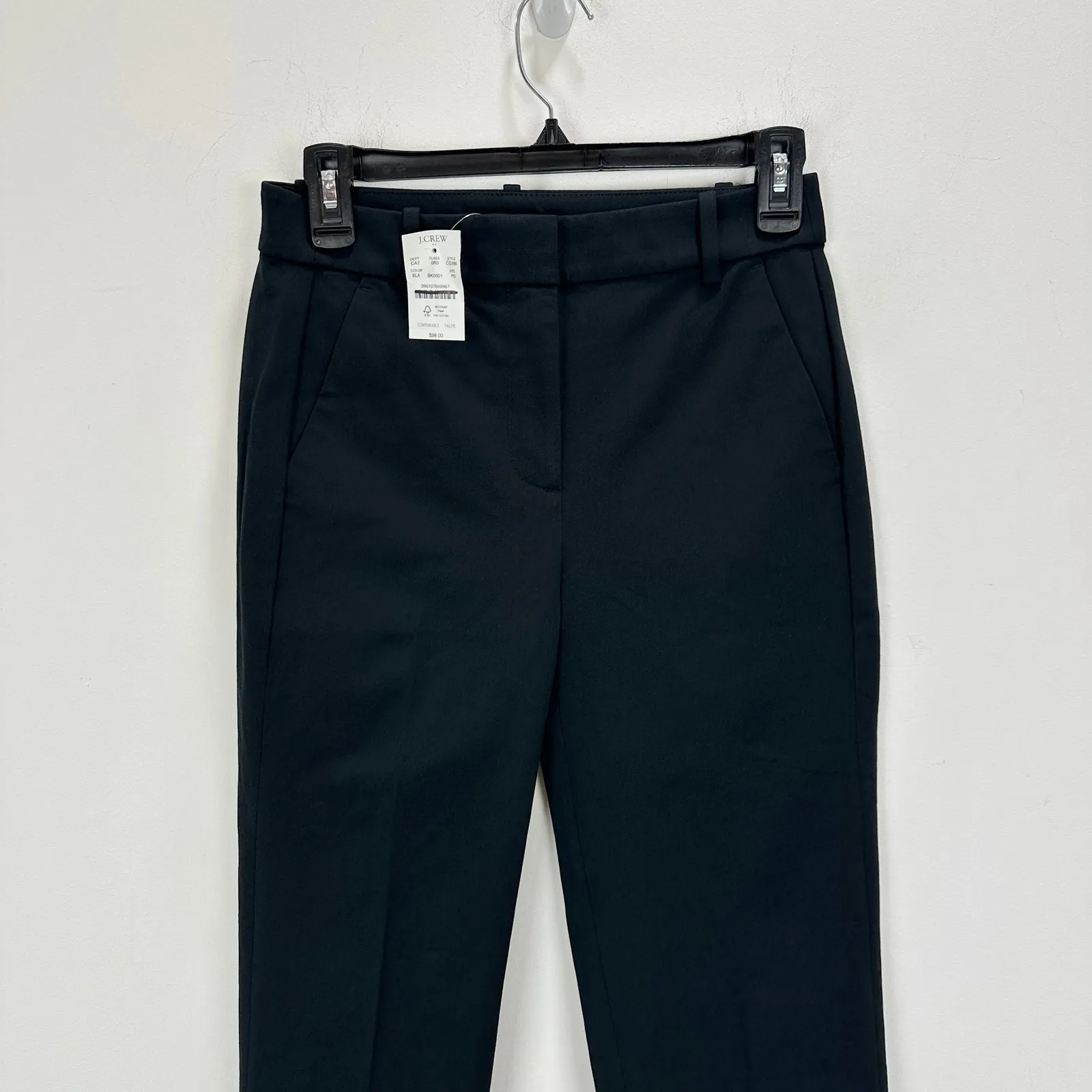 J.Crew Petite Slim Straight Leg Capri Pant Black Classic Cotton Blend US 0P NWT - Image 7