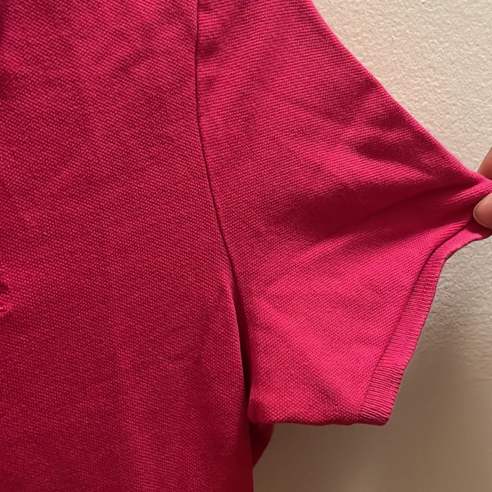 Burberry Brit Hot Pink Pique Polo Shirt Metal Plaque Logo - Image 5