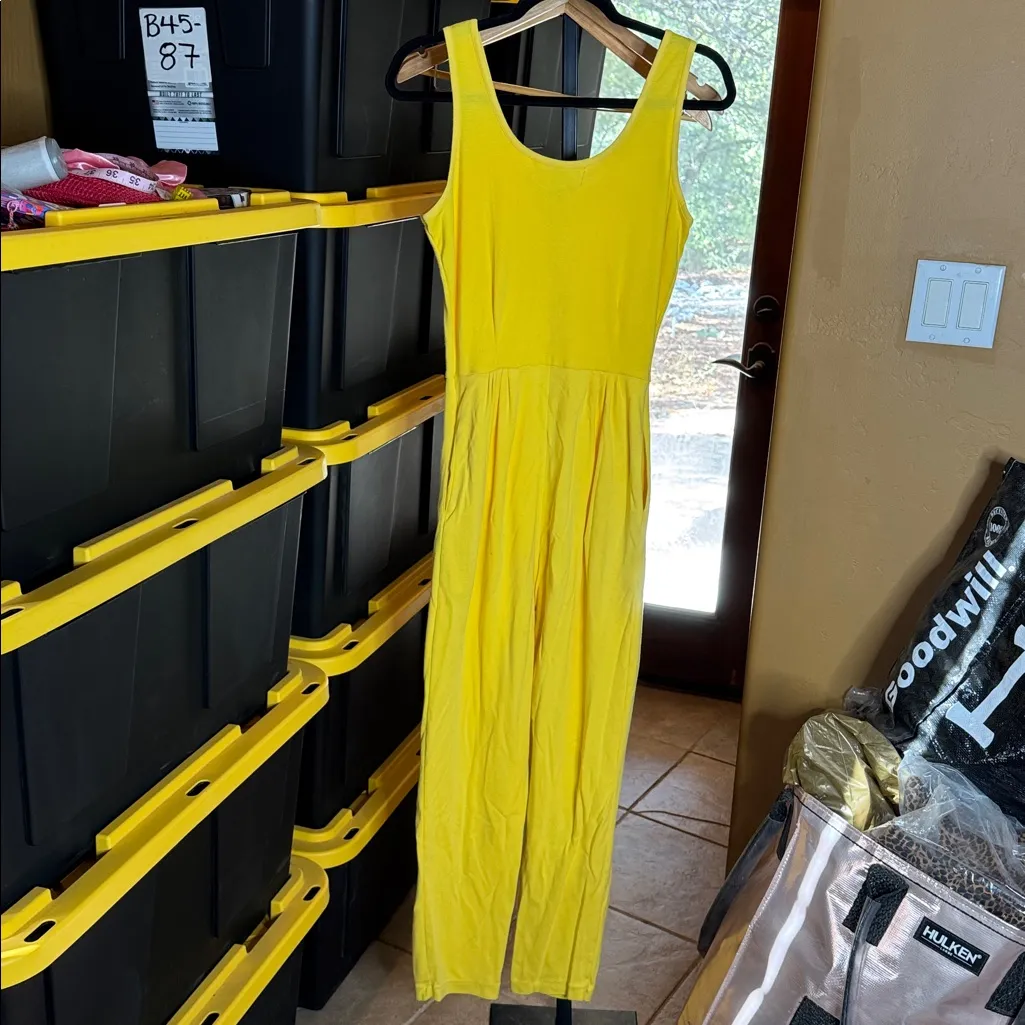 Vintage Bermuda Run Bright Sun Yellow Jumpsuit Size Large - Image 8