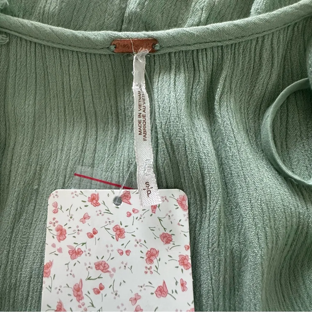 Free People Sweet Darlin Maxi Dress Minted Jade Size S NWT Boho Cottagecore - Image 5