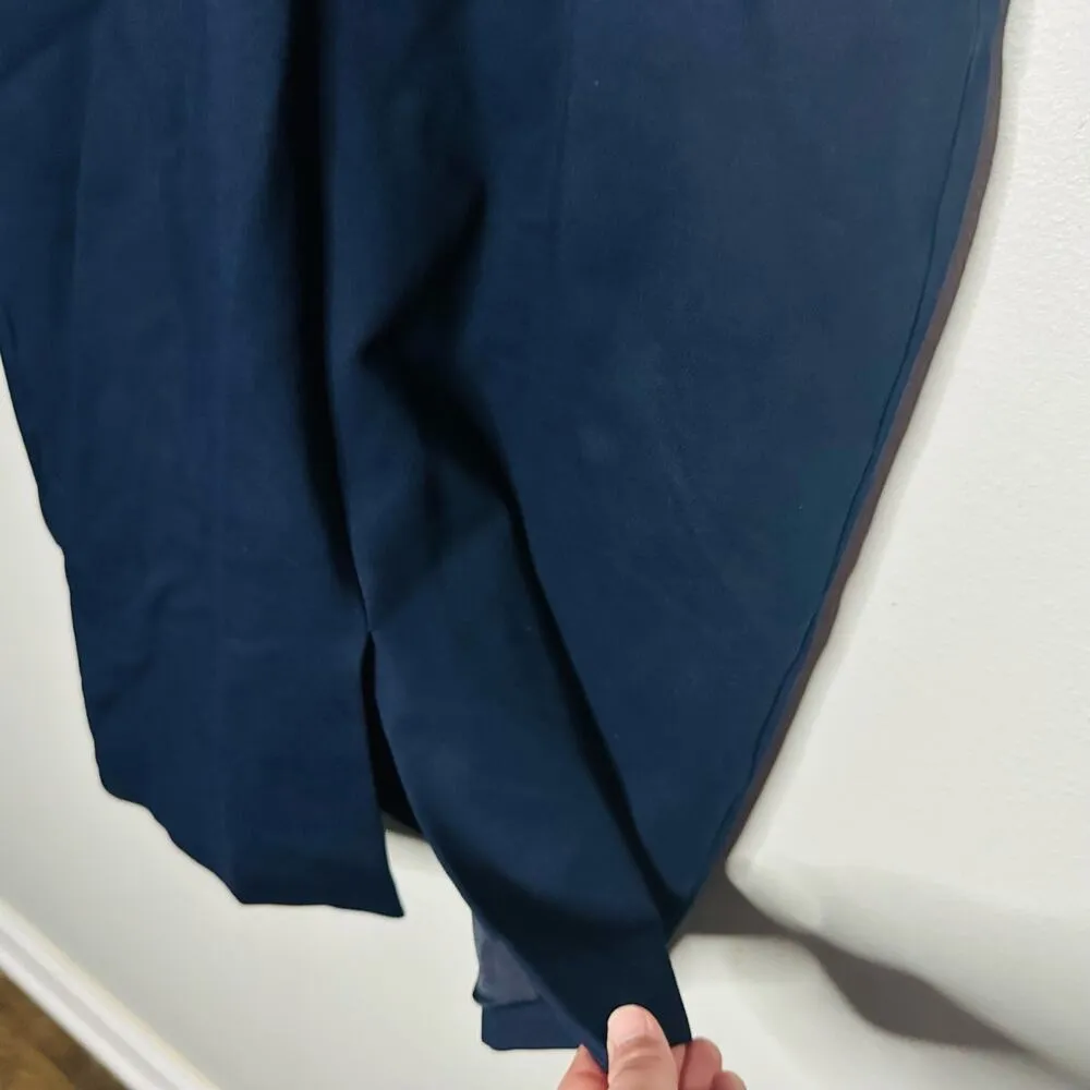 CATHERINE DEANE Navy Oralia Cap Sleeves Square Neckline Sheath Mini Dress Size 4 - Image 8