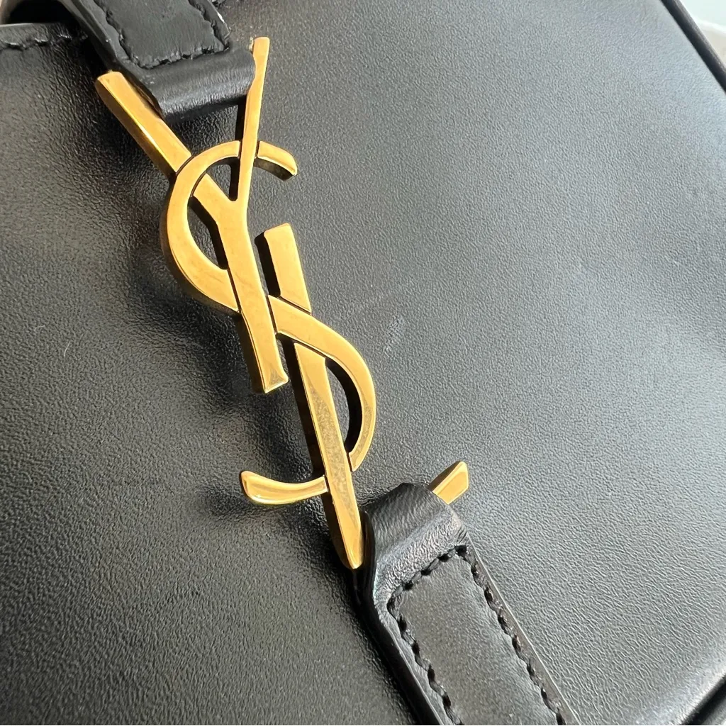 YSL Saint Laurent Le 5 a 7 Mini Leather Hobo Bag Purse in Black - Image 6