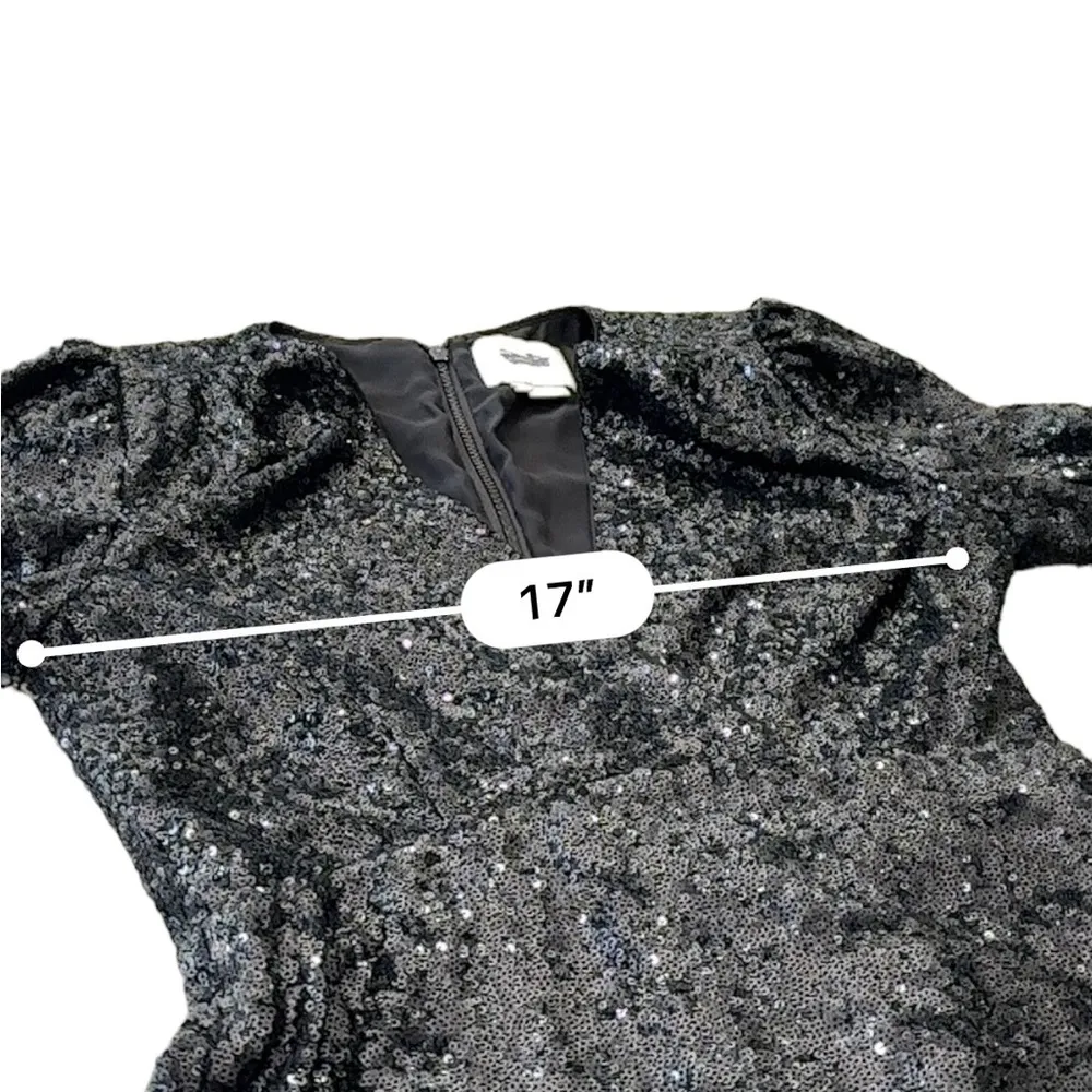 Kate Spade sequin dress black plunging neckline size 2 - Image 13