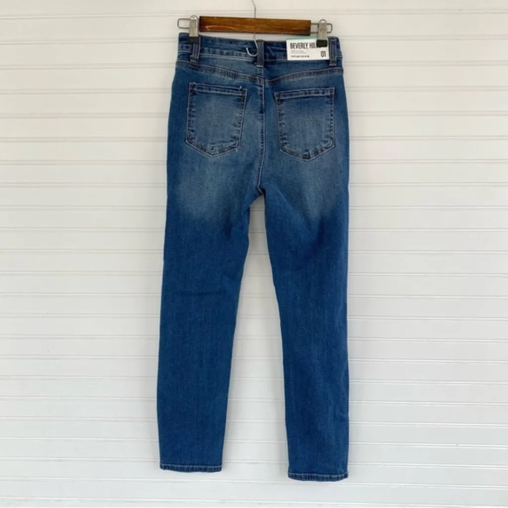 Charlotte Russe Refuge denim Beverly Hills Distressed fashion jeans size 1 NWT - Image 3
