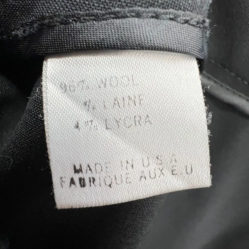 Theory Trousers Women 10 Black Wool Blend Pants Relaxed Straight Career Timeless - Image 10