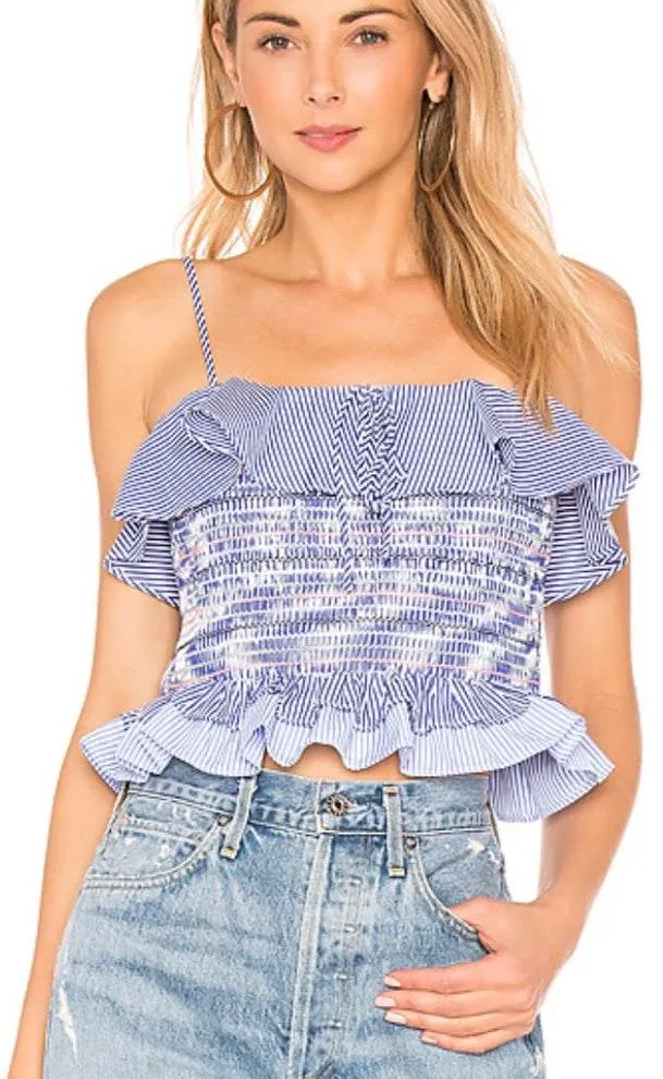 Revolve Blue Crop Tank NEVER WORN - Image 2