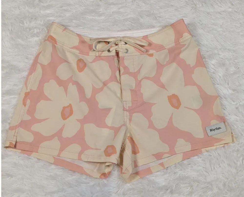 Rhythm Mimi Floral Board Shorts Pink and White Size 4 Surf Swim - Image 10