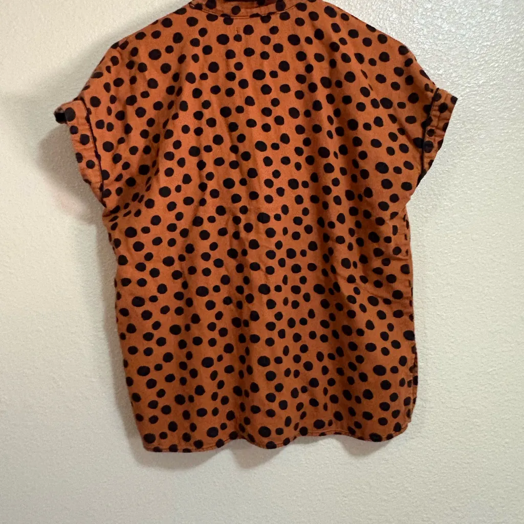 Madewell Brown Polka Dot Button Down Shirt - Image 2