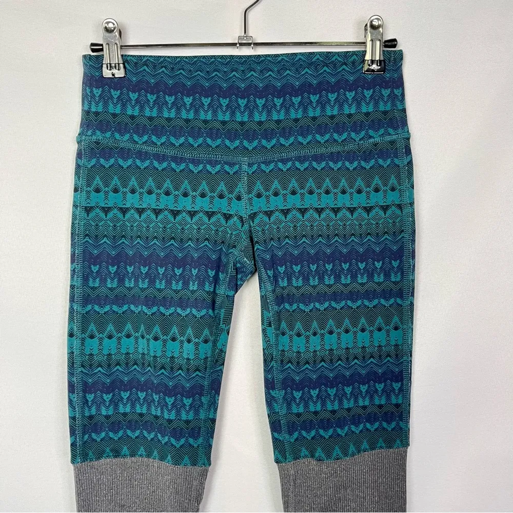 ALO Yoga Goddess Ribbed Ruched Blue Printed Athletic Leggings XS - Image 53
