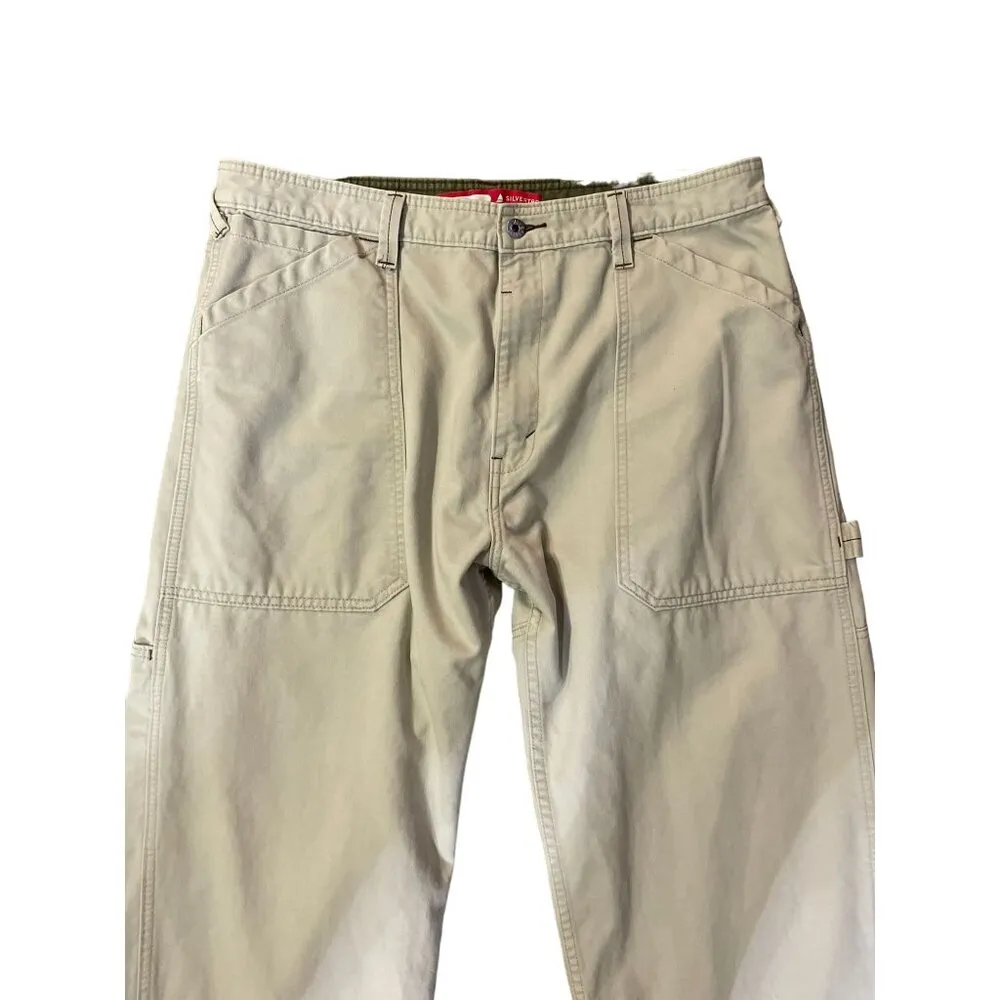 Vintage Levis Silvertab Pants Mens 36x32 Used Light Tan Baggy Carpenter - Image 5