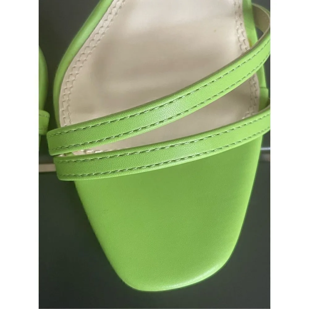New Lulus Lianya Green Ankle Strappy Wrap Stiletto Shoes Size 7 - Image 4