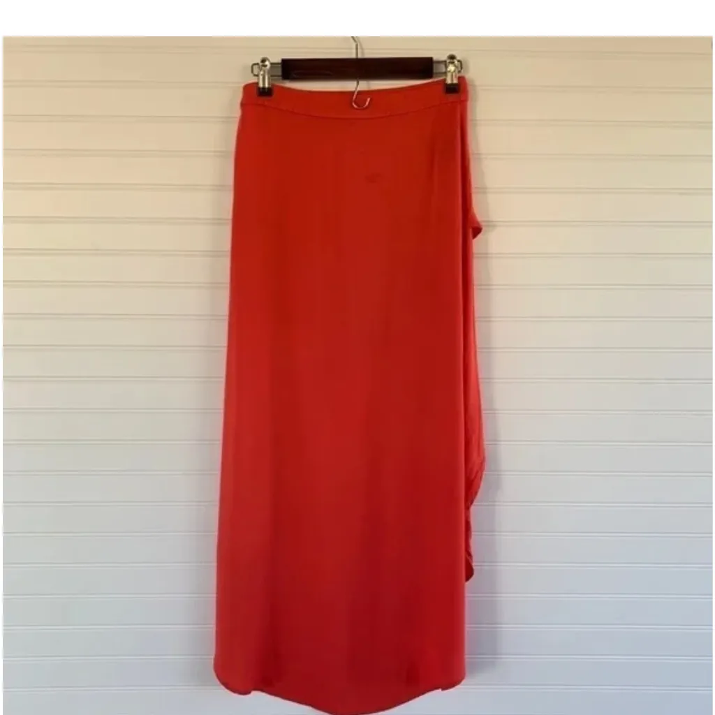 Forever 21 Orange Red Maxi Wrap Skirt - Image 2